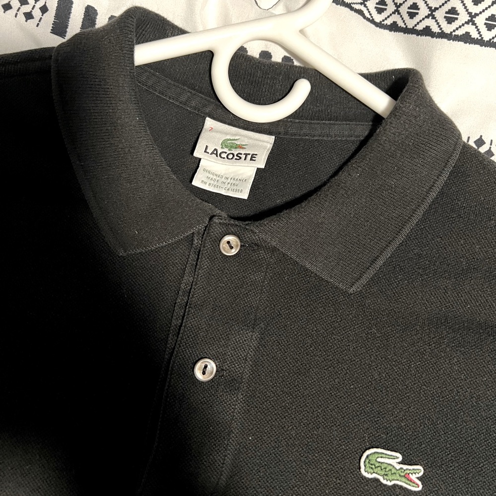 Lacoste xl black short sleeve polo shirt